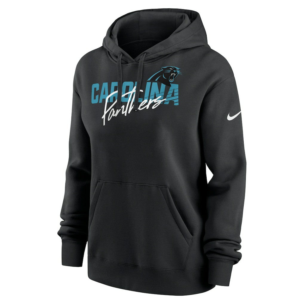 Carolina Panthers Women's Wordmark Club Fleece Pullover Hoodie Black