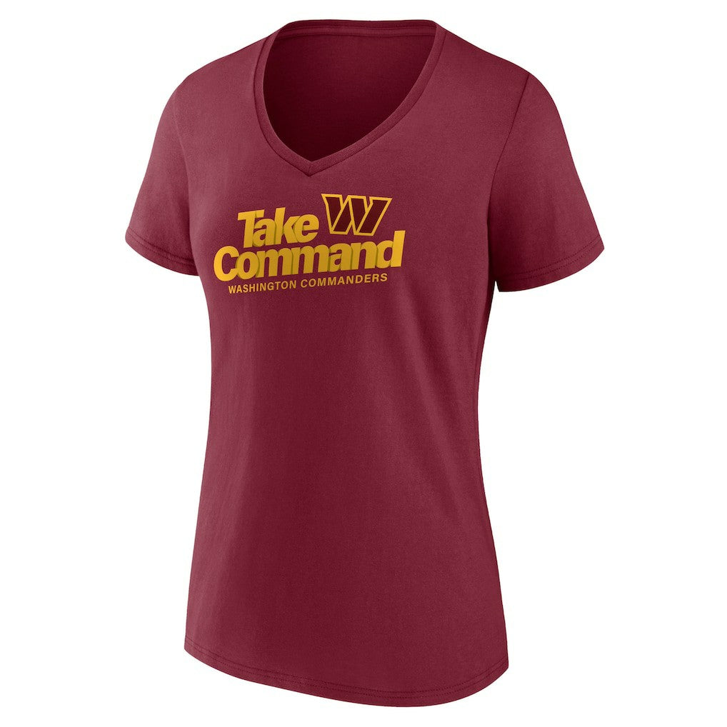 Women's Burgundy Washington Commanders Back Home Again V-Neck T-Shirt