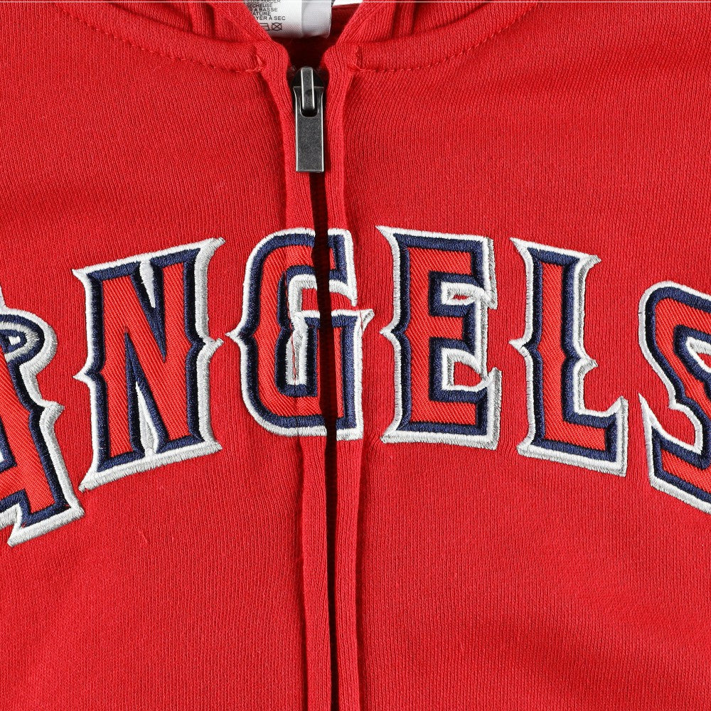 Los Angeles Angels Youth Wordmark Full-Zip Fleece Hoodie - Red Hoodies
