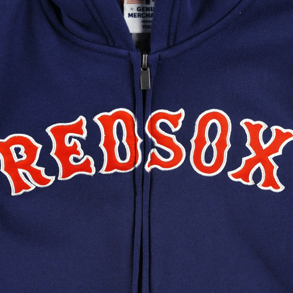 Boston Red Sox Youth Wordmark Full-Zip Fleece Hoodie - Navy Hoodies