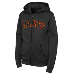 San Francisco Giants Youth Wordmark Full-Zip Fleece Hoodie - Black Hoodies