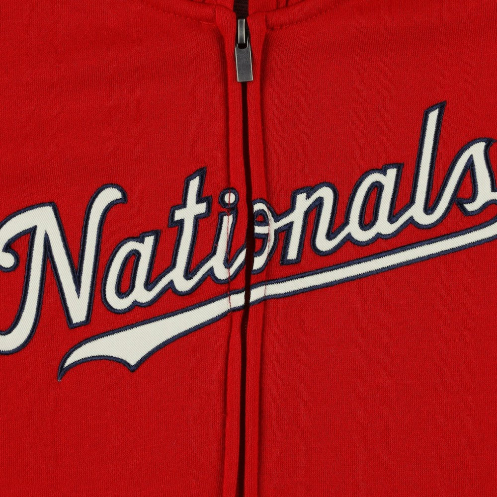 Washington Nationals Youth Wordmark Full-Zip Fleece Hoodie - Red Hoodies