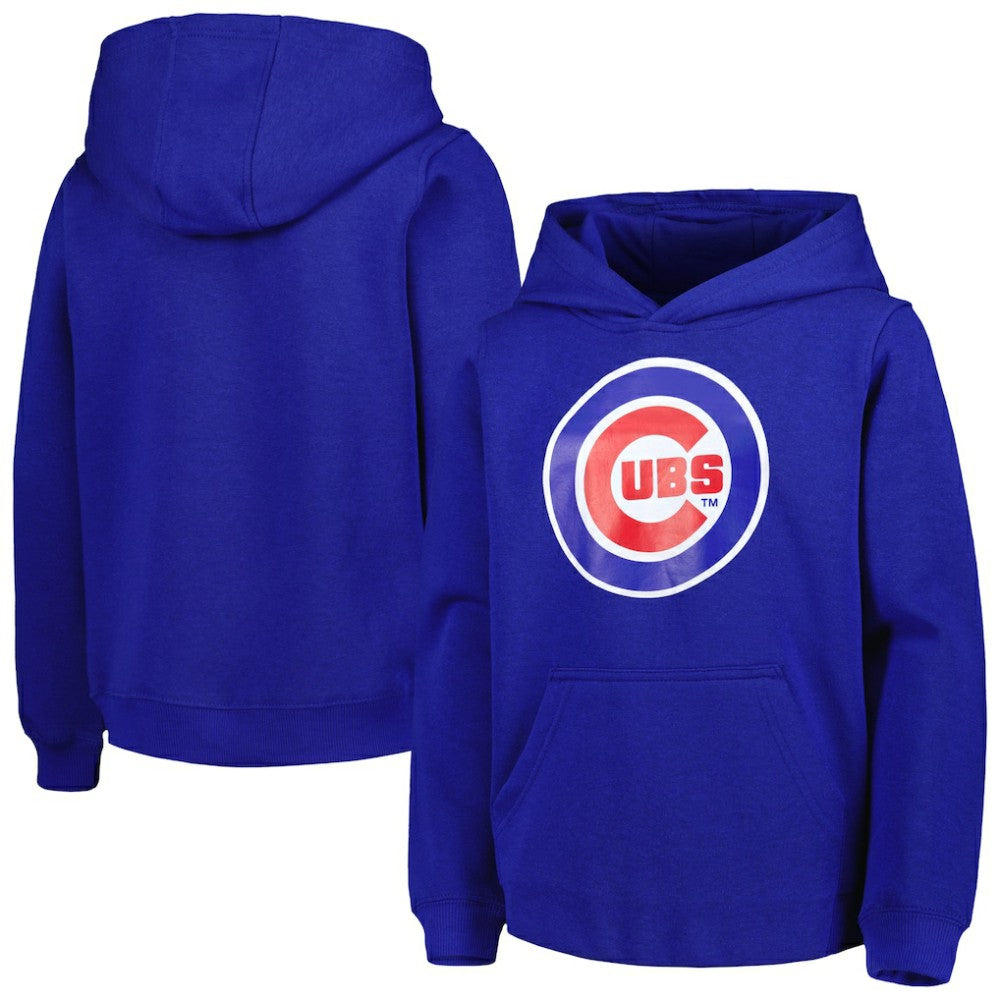 Chicago Cubs Youth Team Primary Logo Pullover Hoodie - Royal Hoodies