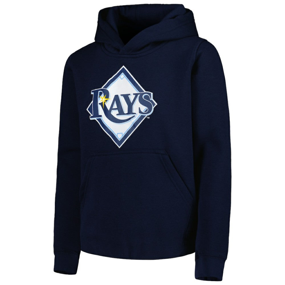 Tampa Bay Rays Youth Team Primary Logo Pullover Hoodie - Navy Hoodies