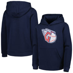 Cleveland Guardians Youth Team Primary Logo Pullover Hoodie - Navy Hoodies