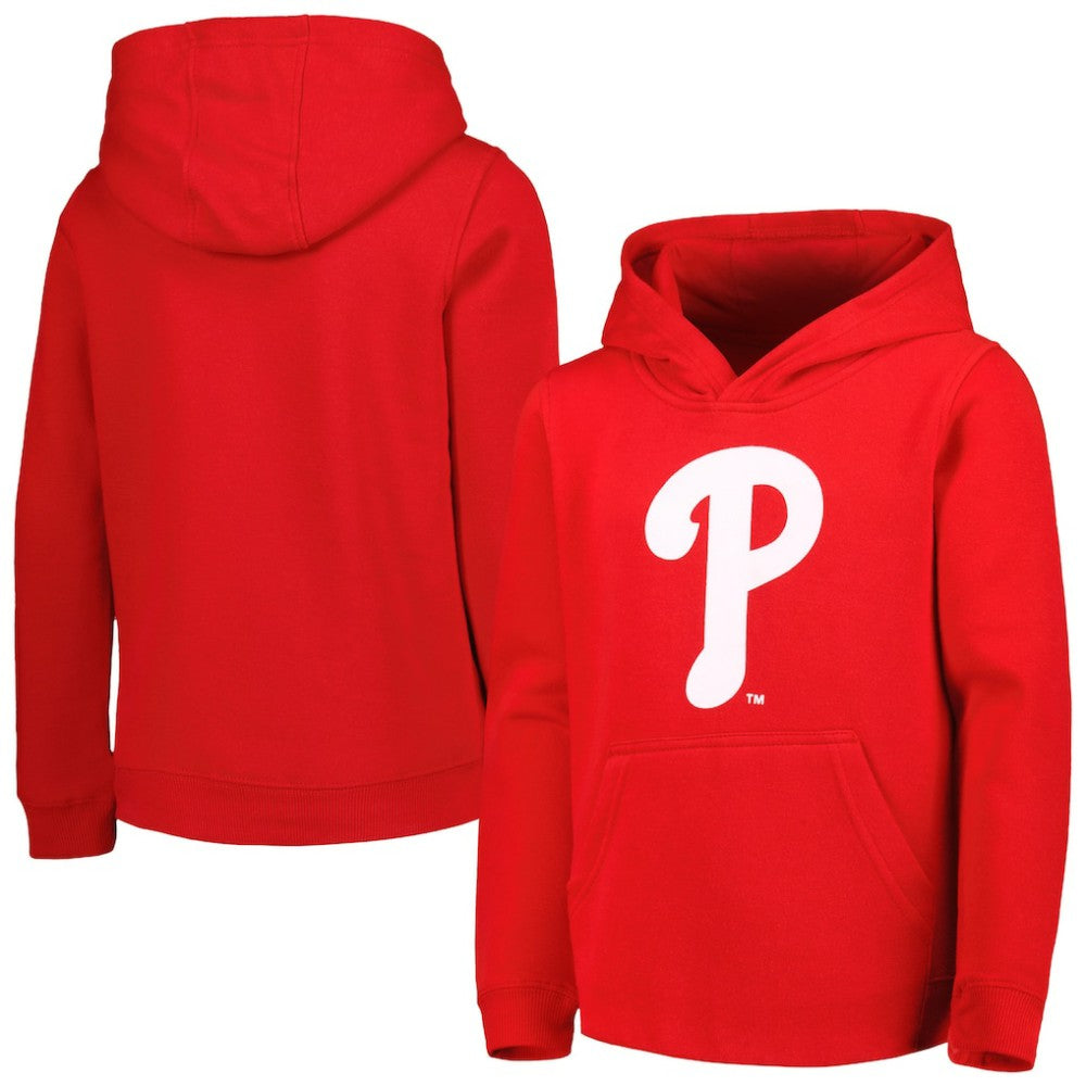 Philadelphia Phillies Youth Team Primary Logo Pullover Hoodie - Red Hoodies
