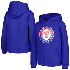 Texas Rangers Youth Team Primary Logo Pullover Hoodie - Royal Hoodies