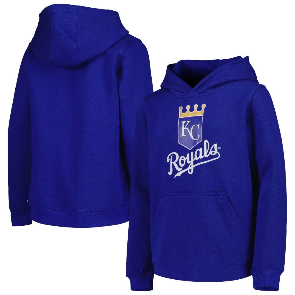 Kansas City Royals Youth Team Primary Logo Pullover Hoodie - Royal Hoodies