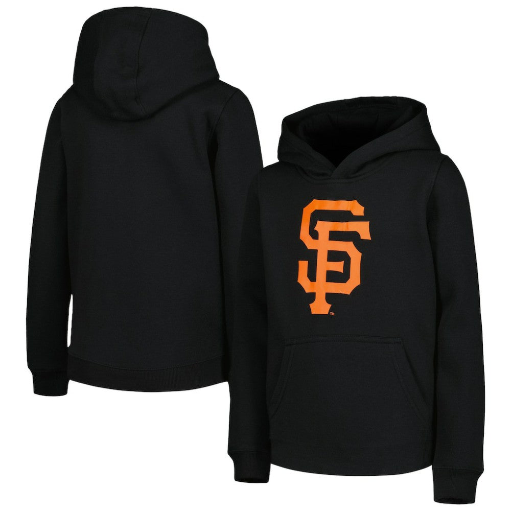 San Francisco Giants Youth Team Primary Logo Pullover Hoodie - Black Hoodies