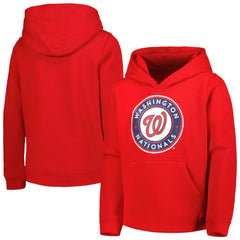 Washington Nationals Youth Team Primary Logo Pullover Hoodie - Red Hoodies