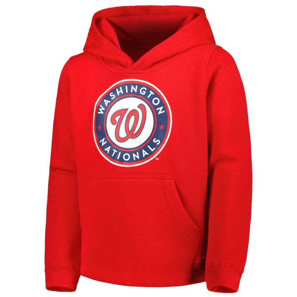 Washington Nationals Youth Team Primary Logo Pullover Hoodie - Red Hoodies