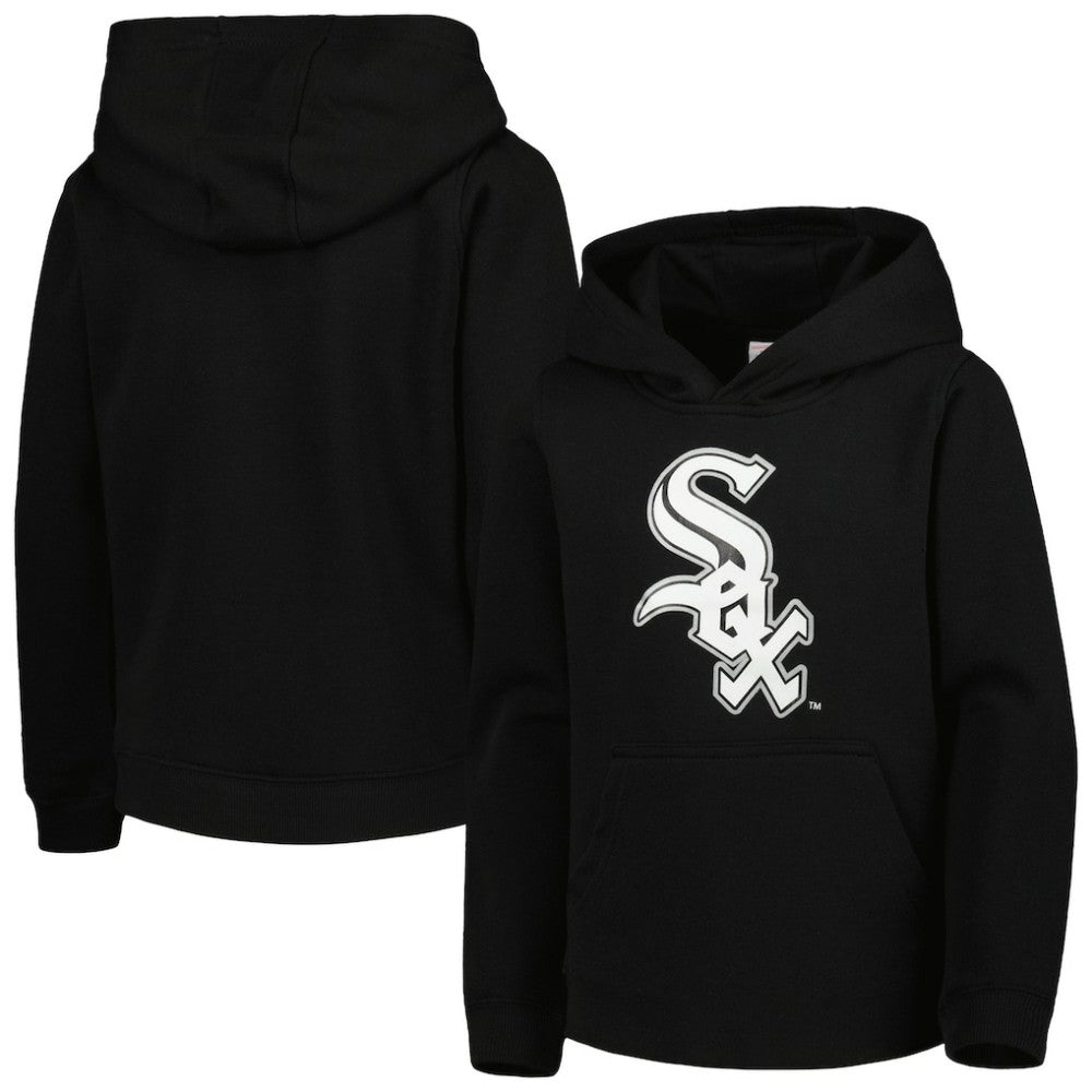 Chicago White Sox Youth Team Primary Logo Pullover Hoodie - Black Hoodies