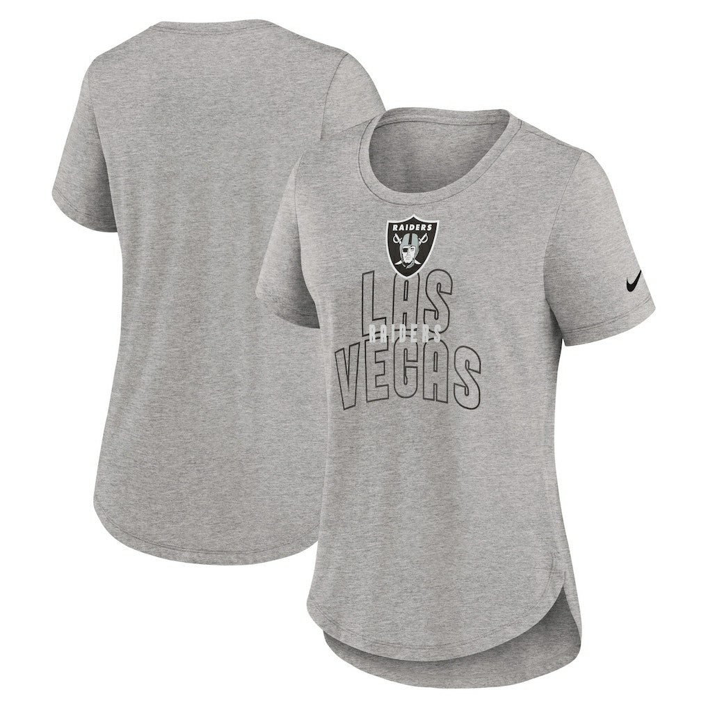 Las Vegas Raiders Women's Fashion Tri-Blend T-Shirt Heather Gray