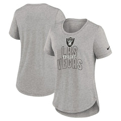 Las Vegas Raiders Women's Fashion Tri-Blend T-Shirt Heather Gray