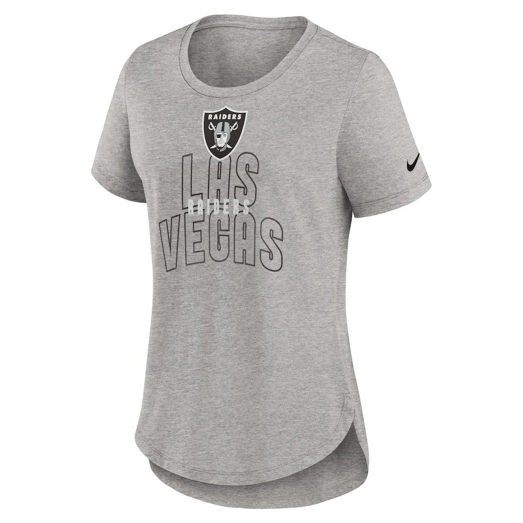 Las Vegas Raiders Women's Fashion Tri-Blend T-Shirt Heather Gray