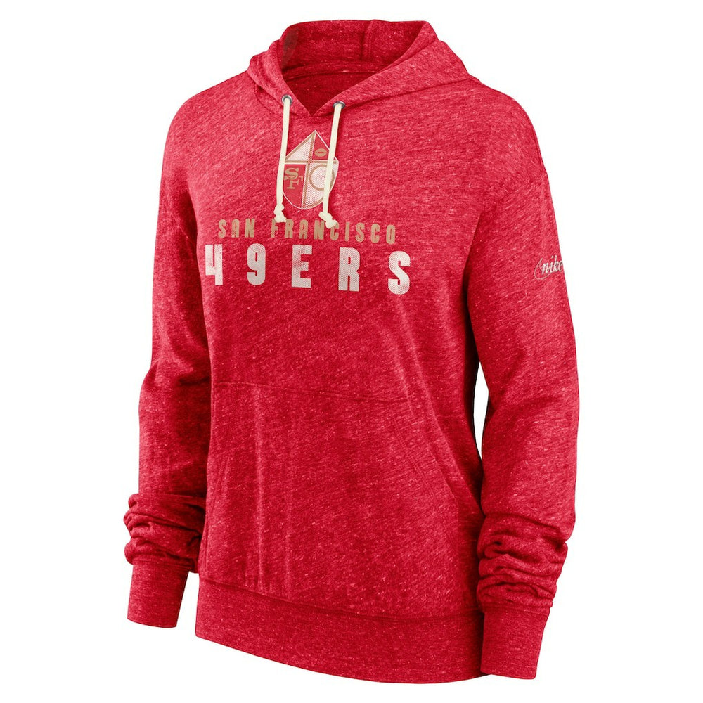 San Francisco 49ers Women's Rewind Gym Vintage Lightweight Pullover Hoodie Scarlet