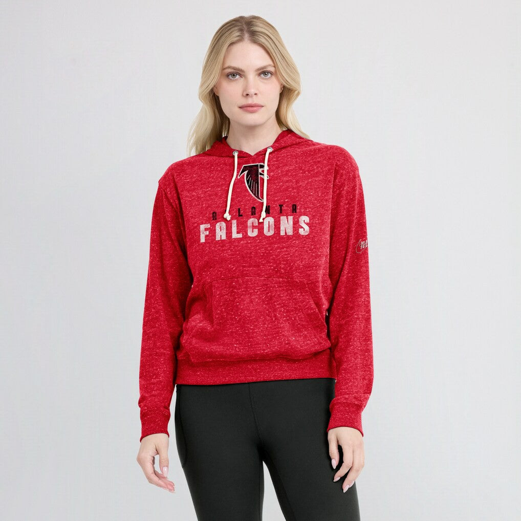Atlanta Falcons Women's Rewind Gym Vintage Lightweight Pullover Hoodie Red