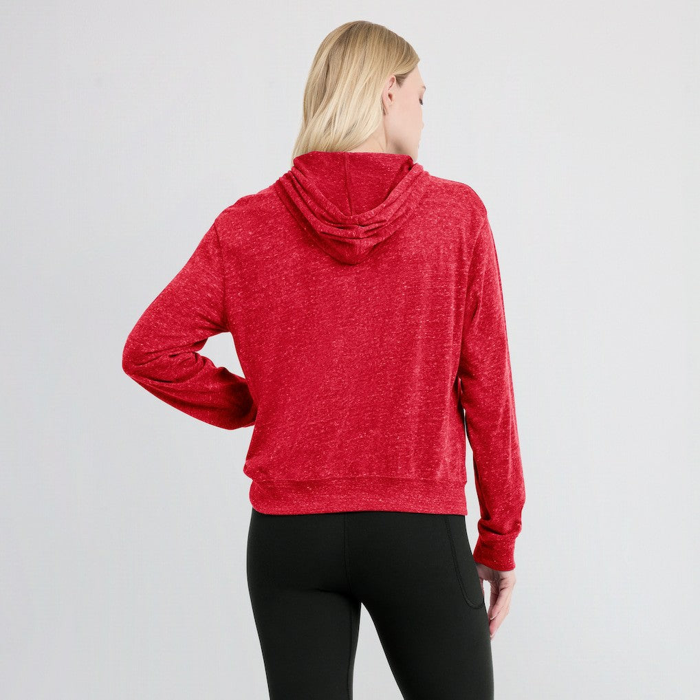 Atlanta Falcons Women's Rewind Gym Vintage Lightweight Pullover Hoodie Red