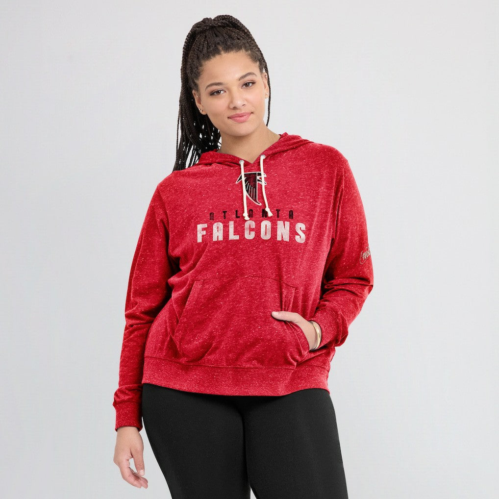 Atlanta Falcons Women's Rewind Gym Vintage Lightweight Pullover Hoodie Red