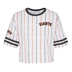 San Francisco Giants Girls Youth Ball Striped T-Shirt - White T-shirts