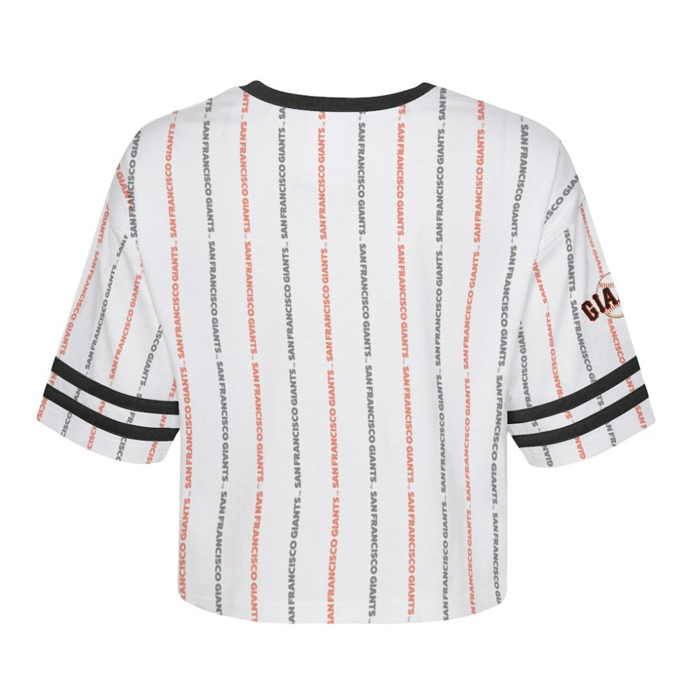 San Francisco Giants Girls Youth Ball Striped T-Shirt - White T-shirts