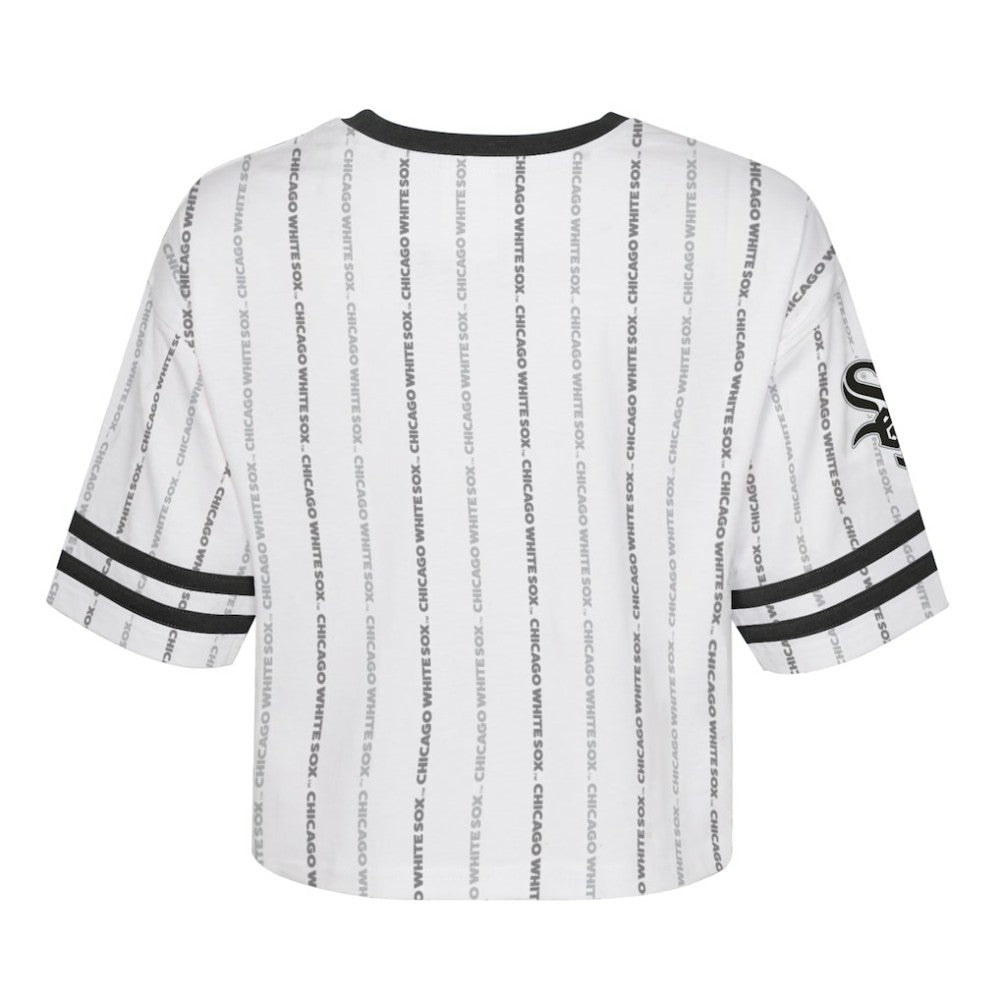 Chicago White Sox Girls Youth Ball Striped T-Shirt - White T-shirts
