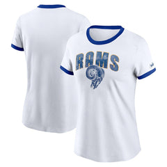 Los Angeles Rams Women's Rewind Ringer T-Shirt White