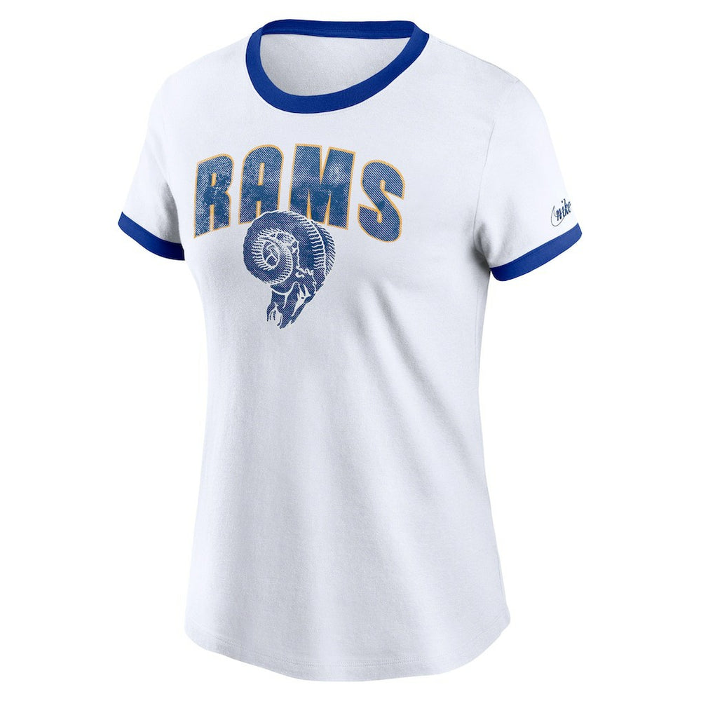 Los Angeles Rams Women's Rewind Ringer T-Shirt White
