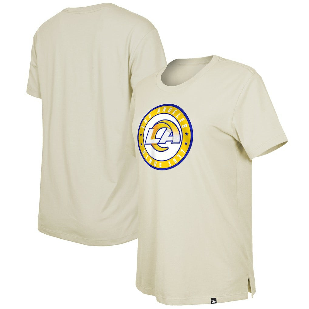 Los Angeles Rams New Era Women's 2023 NFL Draft T-Shirt Cream