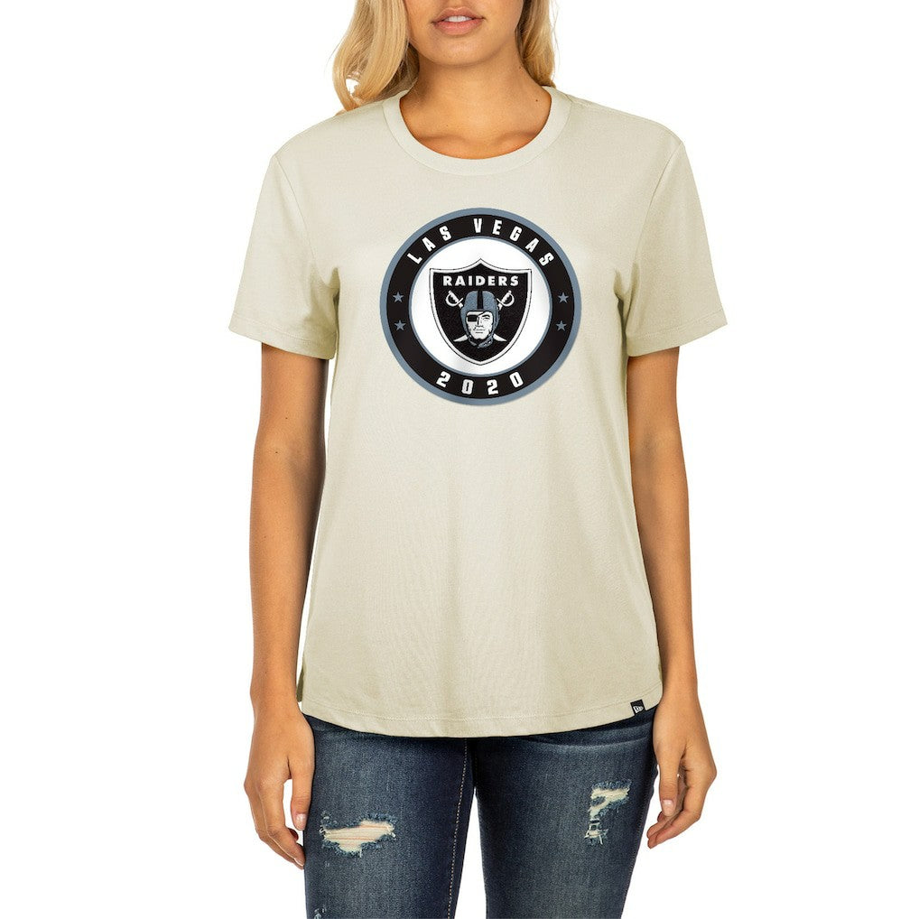 Las Vegas Raiders New Era Women's 2023 NFL Draft T-Shirt Cream