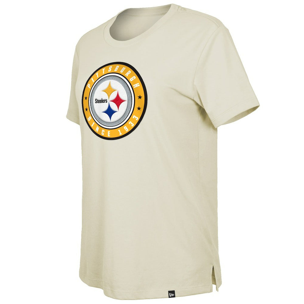 Pittsburgh Steelers New Era Women's 2023 NFL Draft T-Shirt Cream