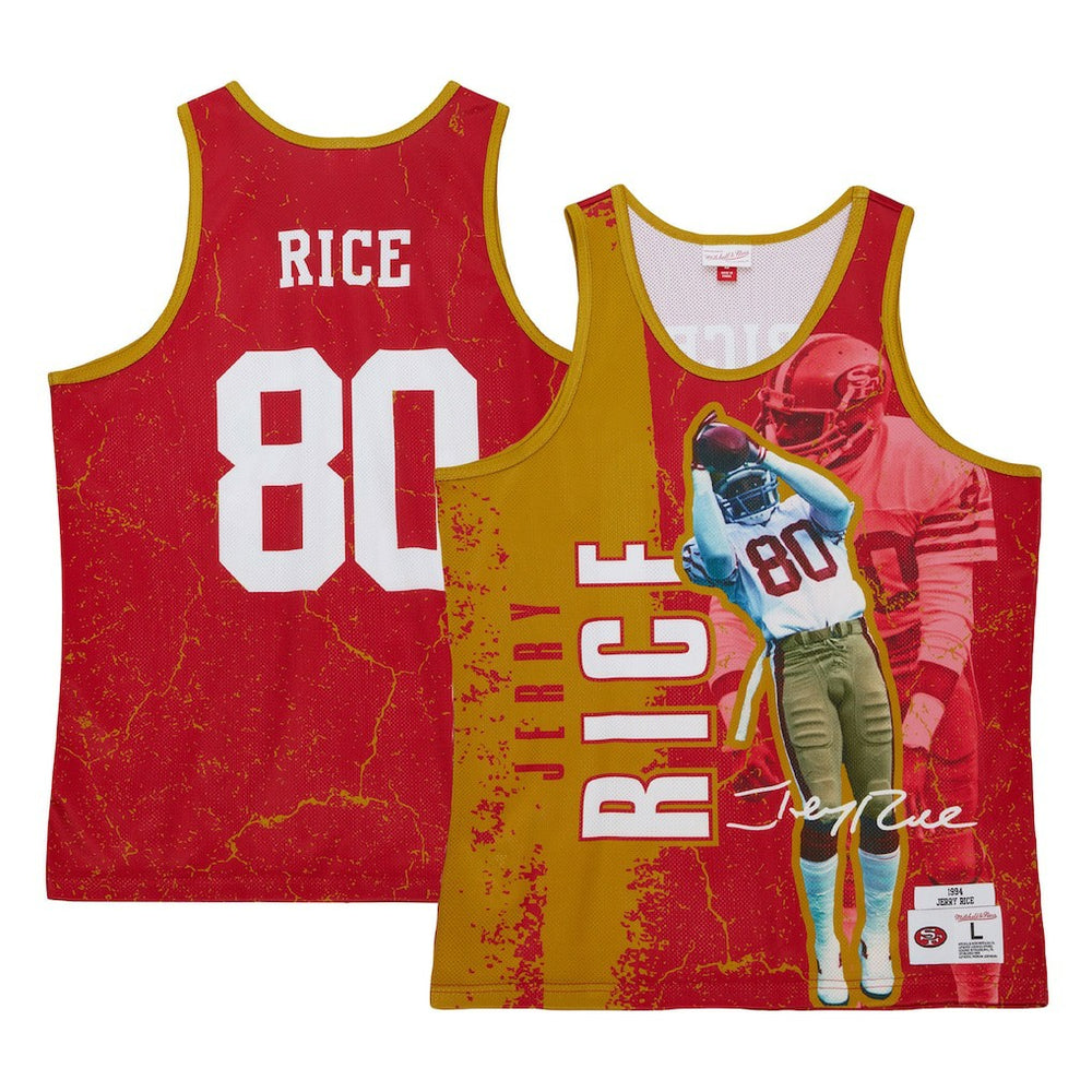 Jerry Rice San Francisco 49ers 1994 Player Burst Tank Top Scarlet