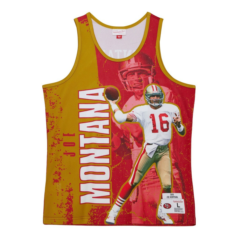 Joe Montana San Francisco 49ers 1989 Player Burst Tank Top Scarlet