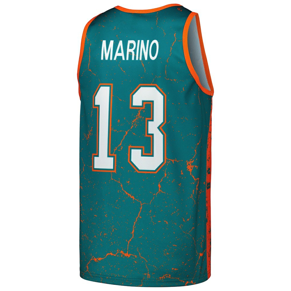 Dan Marino Miami Dolphins 1990 Player Burst Tank Top Aqua