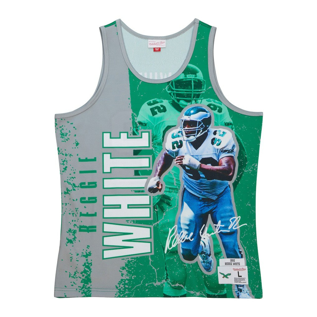 Reggie White Philadelphia Eagles 1992 Player Burst Tank Top Kelly Green