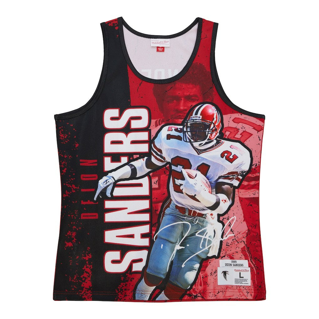 Deion Sanders Atlanta Falcons 1989 Player Burst Tank Top Red