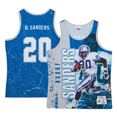 Barry Sanders Detroit Lions 1991 Player Burst Tank Top Blue