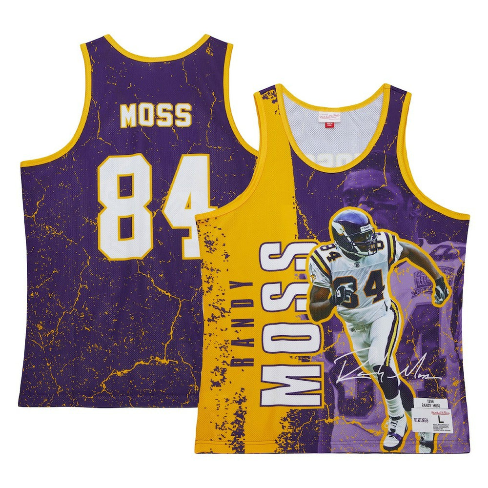 Randy Moss Minnesota Vikings 1998 Player Burst Tank Top Purple