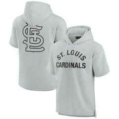 St. Louis Cardinals Fanatics Unisex Elements Super Soft Fleece Short Sleeve Pullover Hoodie - Gray Hoodies