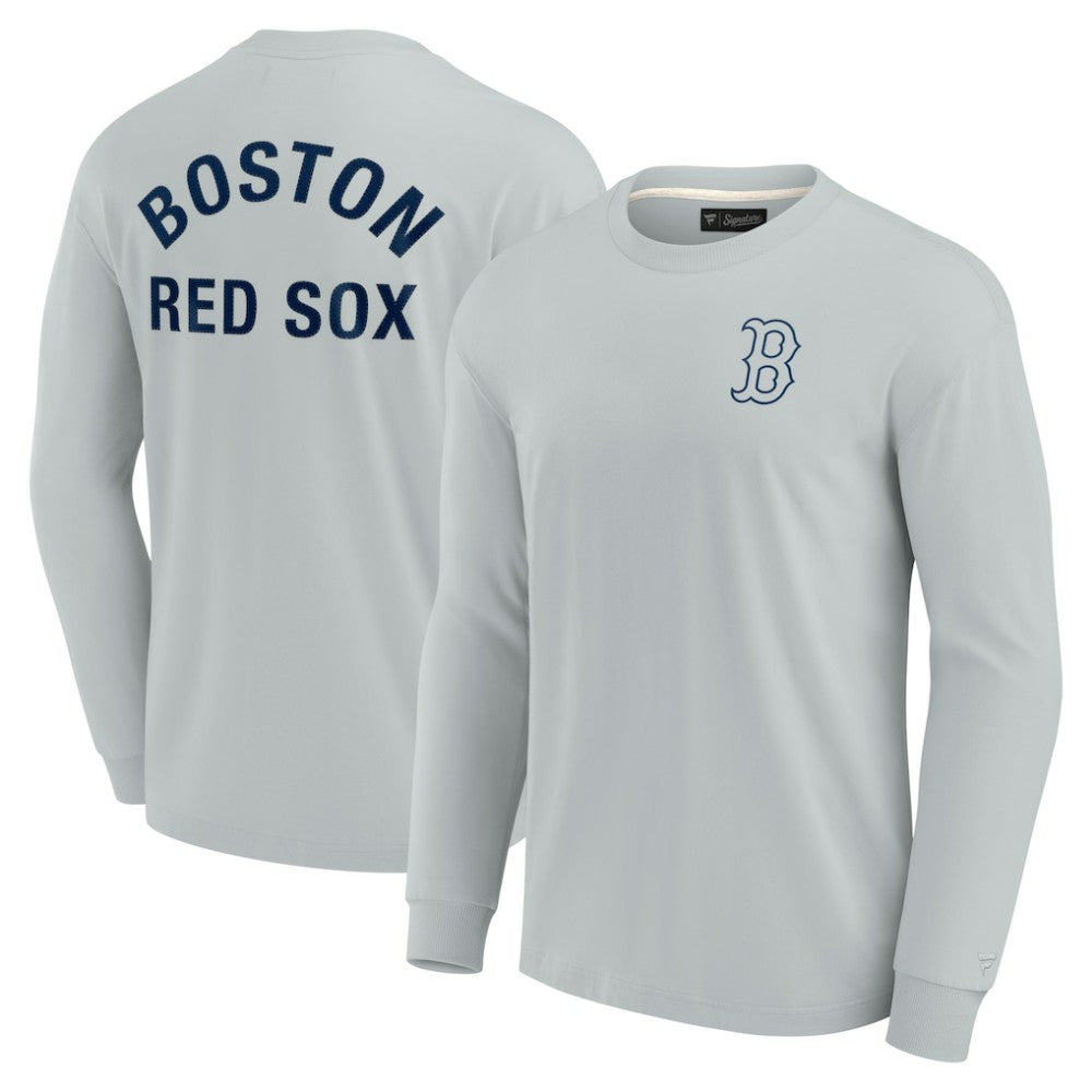 Boston Red Sox Fanatics Unisex Elements Super Soft Long Sleeve T-Shirt - Gray T-shirts