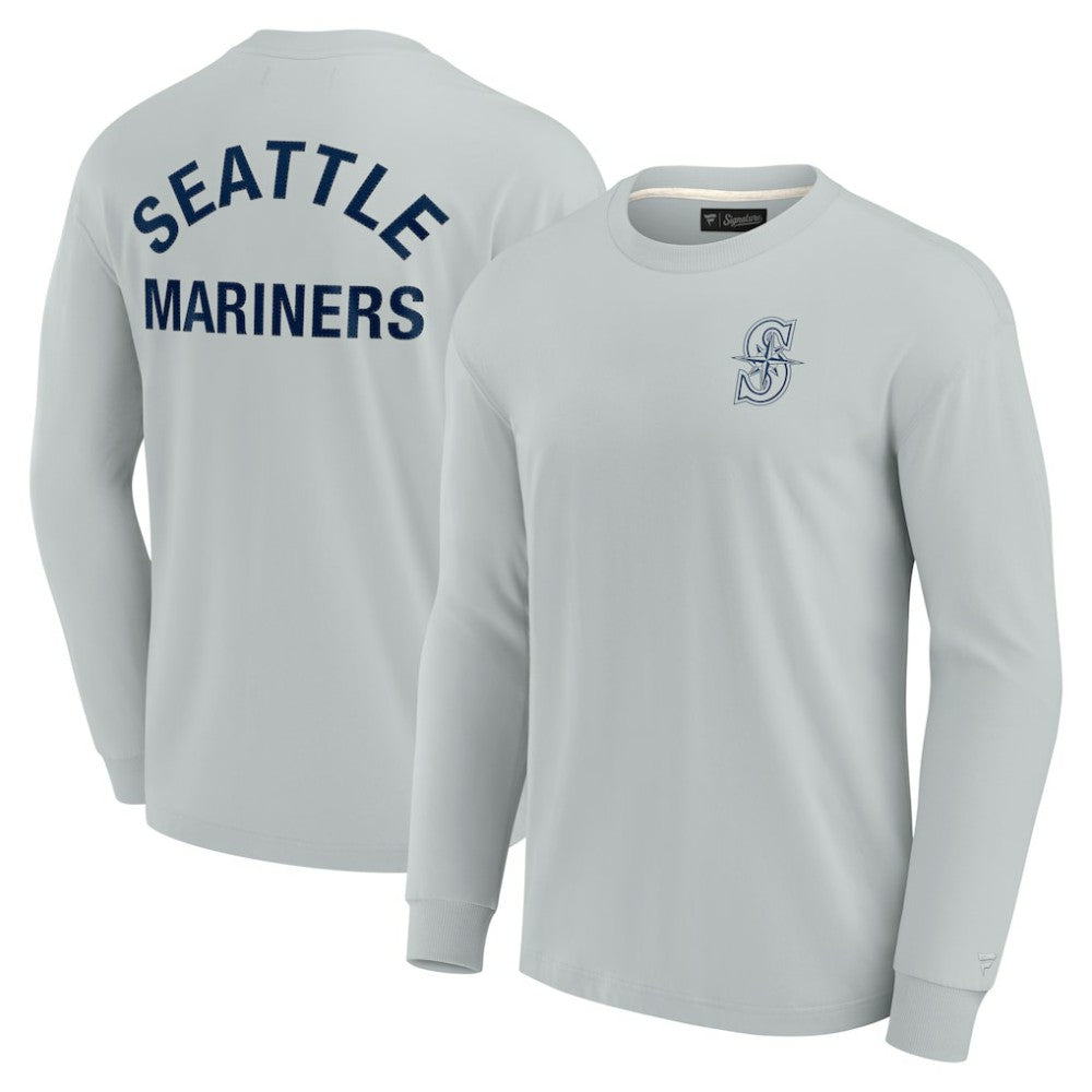 Seattle Mariners Fanatics Unisex Elements Super Soft Long Sleeve T-Shirt - Gray T-shirts