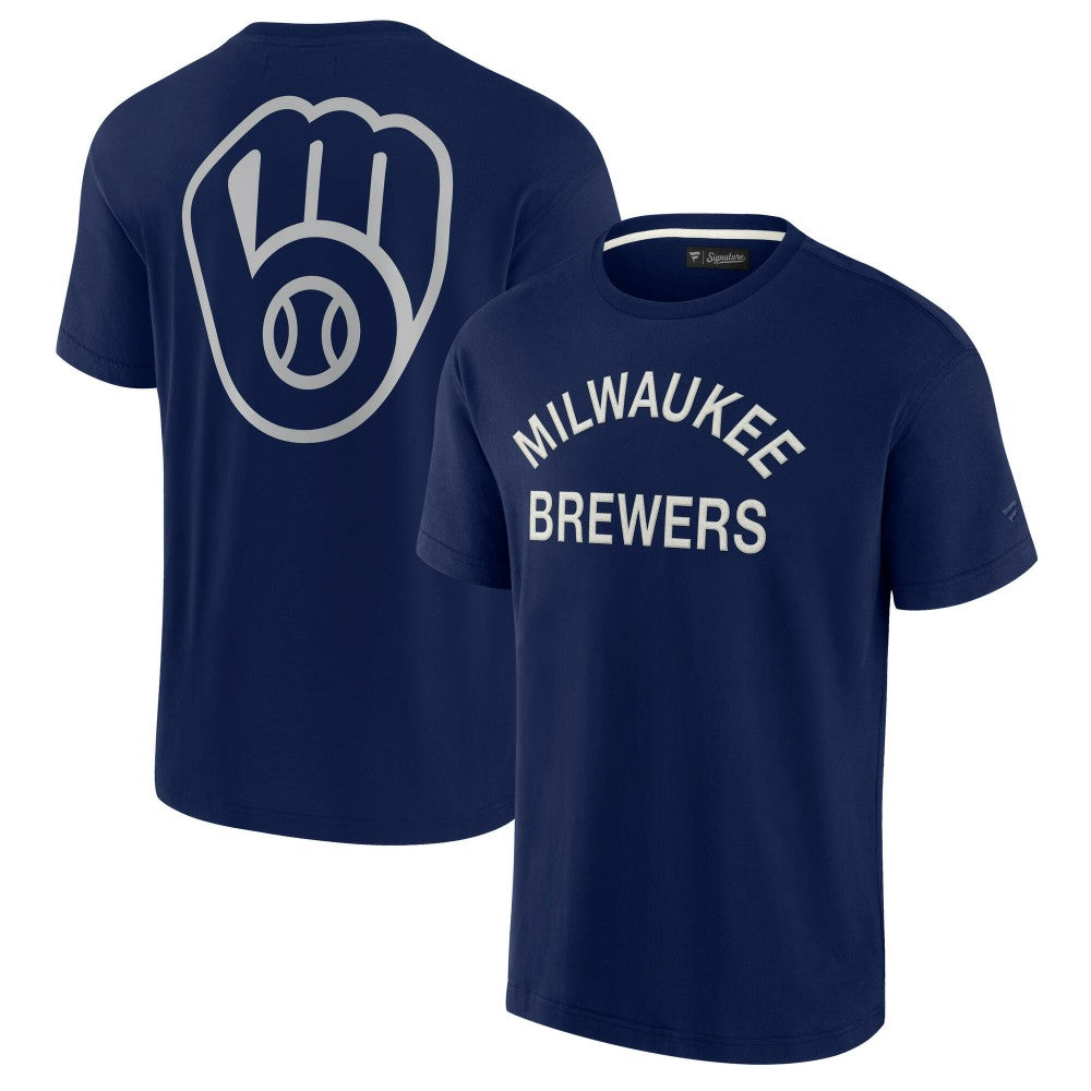Milwaukee Brewers Fanatics Unisex Elements Super Soft Short Sleeve T-Shirt - Navy T-shirts