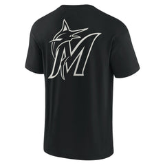 Miami Marlins Fanatics Unisex Elements Super Soft Short Sleeve T-Shirt - Black T-shirts