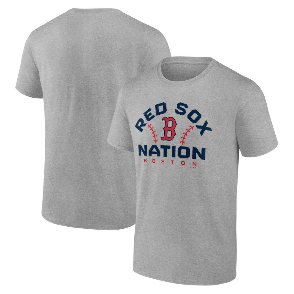 Boston Red Sox Team Go For Two T-Shirt - Heather Gray T-shirts