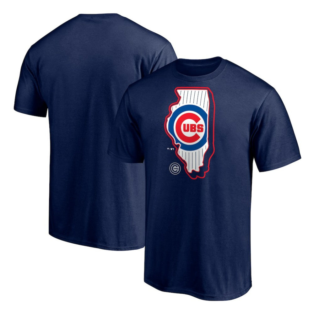 Chicago Cubs Paint the Black State T-Shirt - Navy T-shirts
