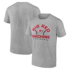 Cincinnati Reds Team Go For Two T-Shirt - Heather Gray T-shirts