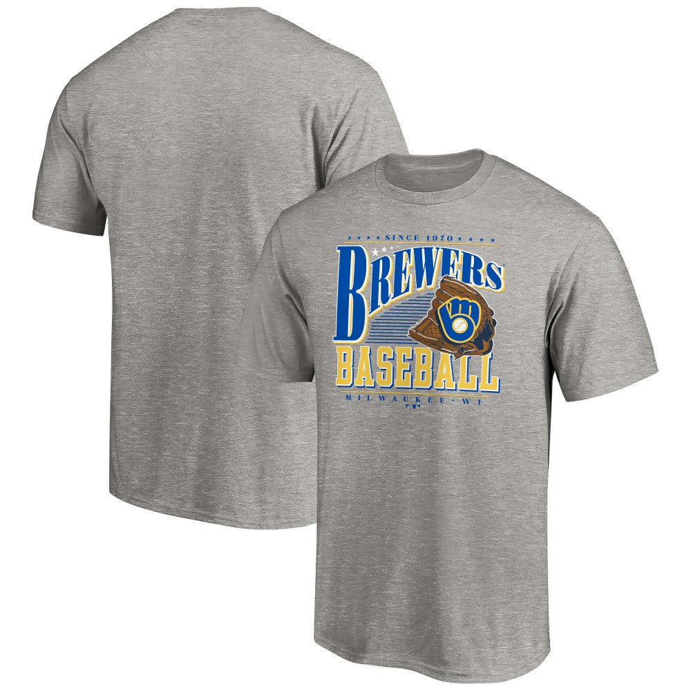 Milwaukee Brewers Cooperstown Collection Winning Time T-Shirt - Heather Gray T-shirts