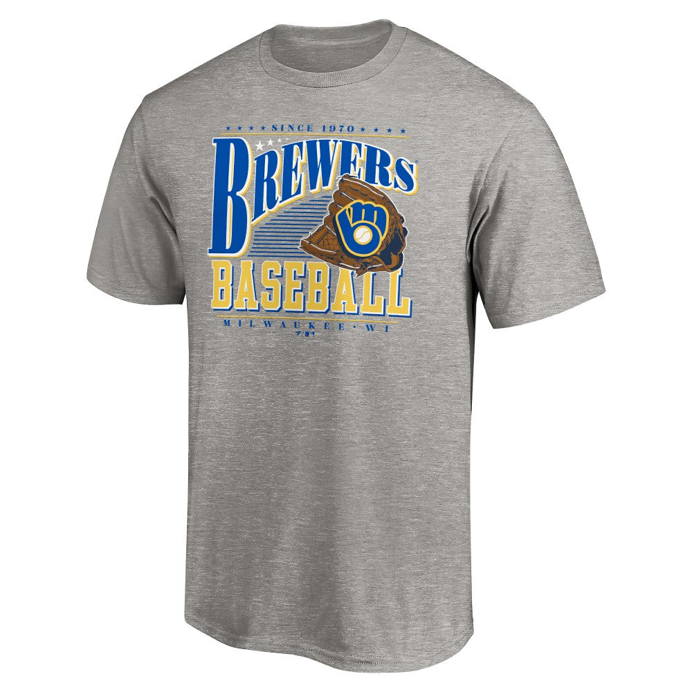 Milwaukee Brewers Cooperstown Collection Winning Time T-Shirt - Heather Gray T-shirts