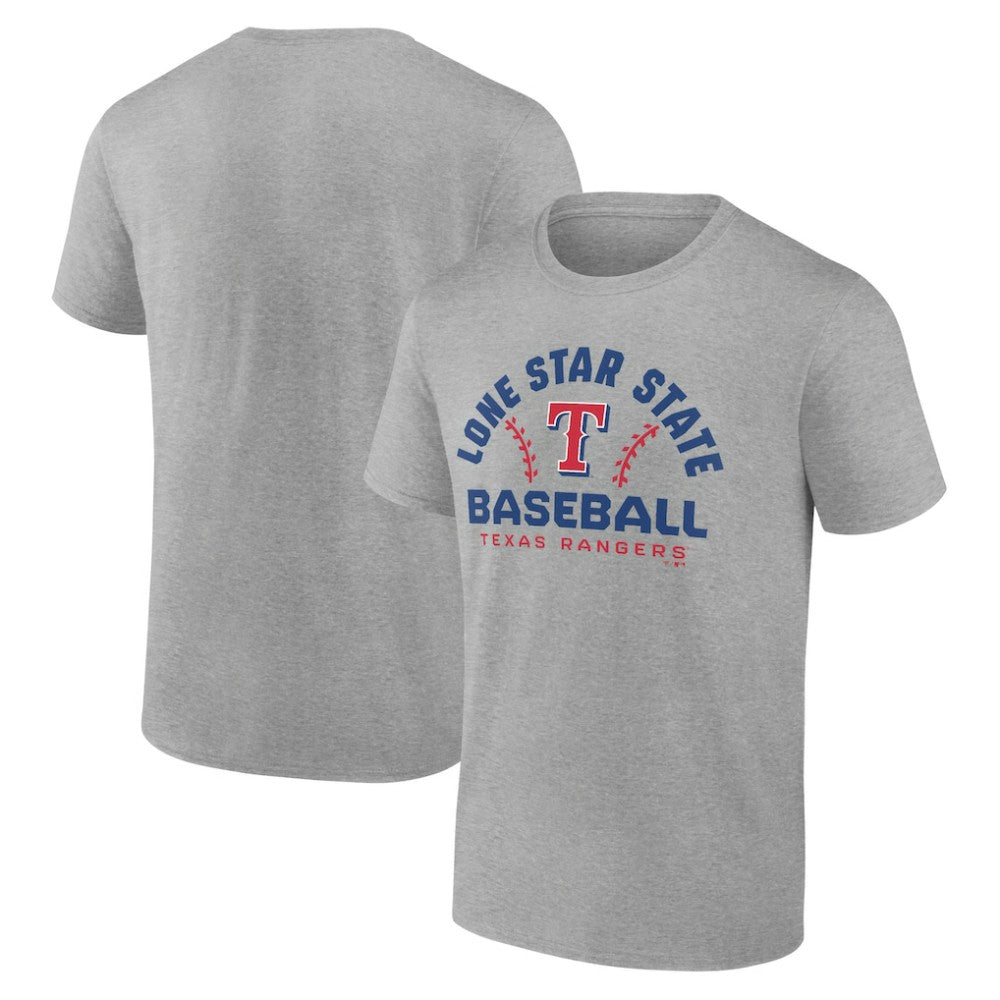 Texas Rangers Team Go For Two T-Shirt - Heather Gray T-shirts