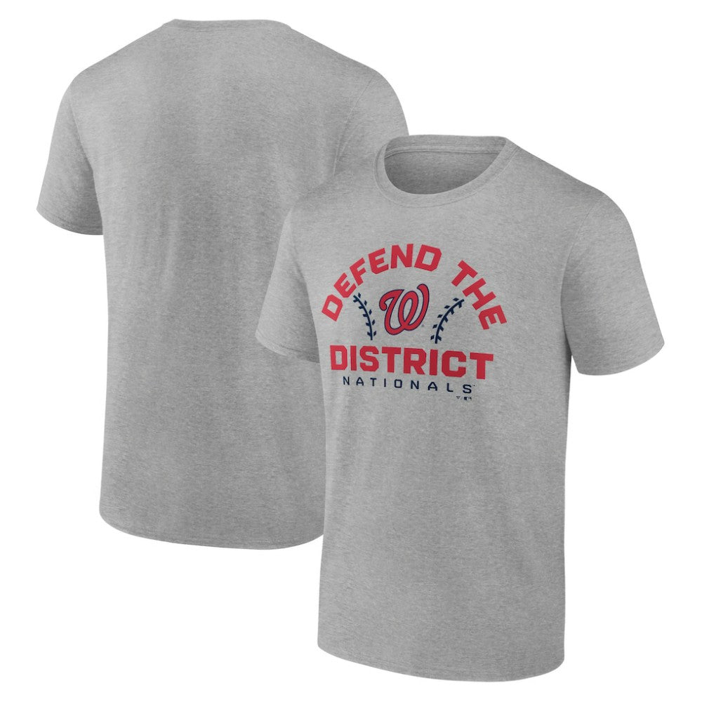 Washington Nationals Team Go For Two T-Shirt - Heather Gray T-shirts